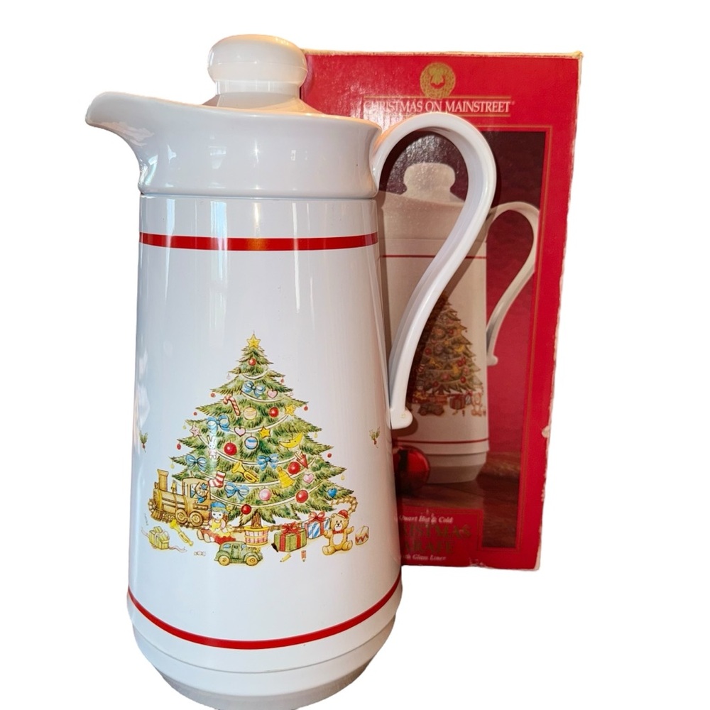 Hometrends Plastic Thermos Coffee Carafe Pitcher Christmas Tree Glass Liner - Picture 1 of 7